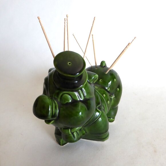 VINTAGE MCM 1950’s TOP HAT PIG TOOTHPICK HORS D’OEUVES PICK HOLDER - Picture 2 of 11